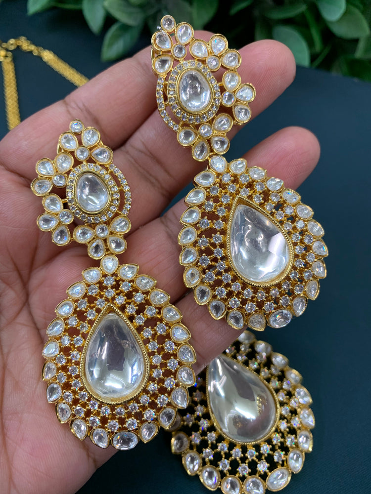 Ashis sabyasachi inspired moissanite kundan pendant necklace