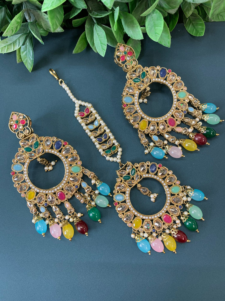 Poppy tikka set polki earring poppy