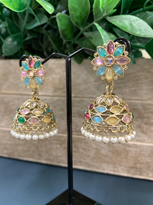 Kanika mini /chotu sa polki jhumki/ jhumka earring multi