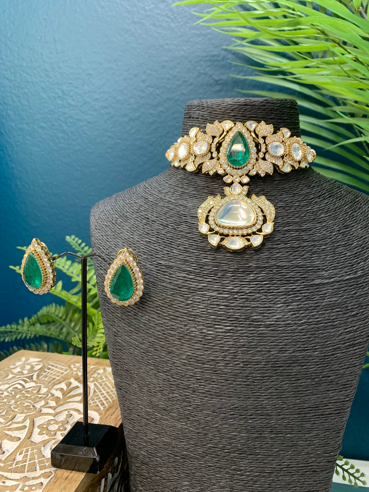 Sabyasachi Kolkata inspired moissanite kundan necklace choker  set