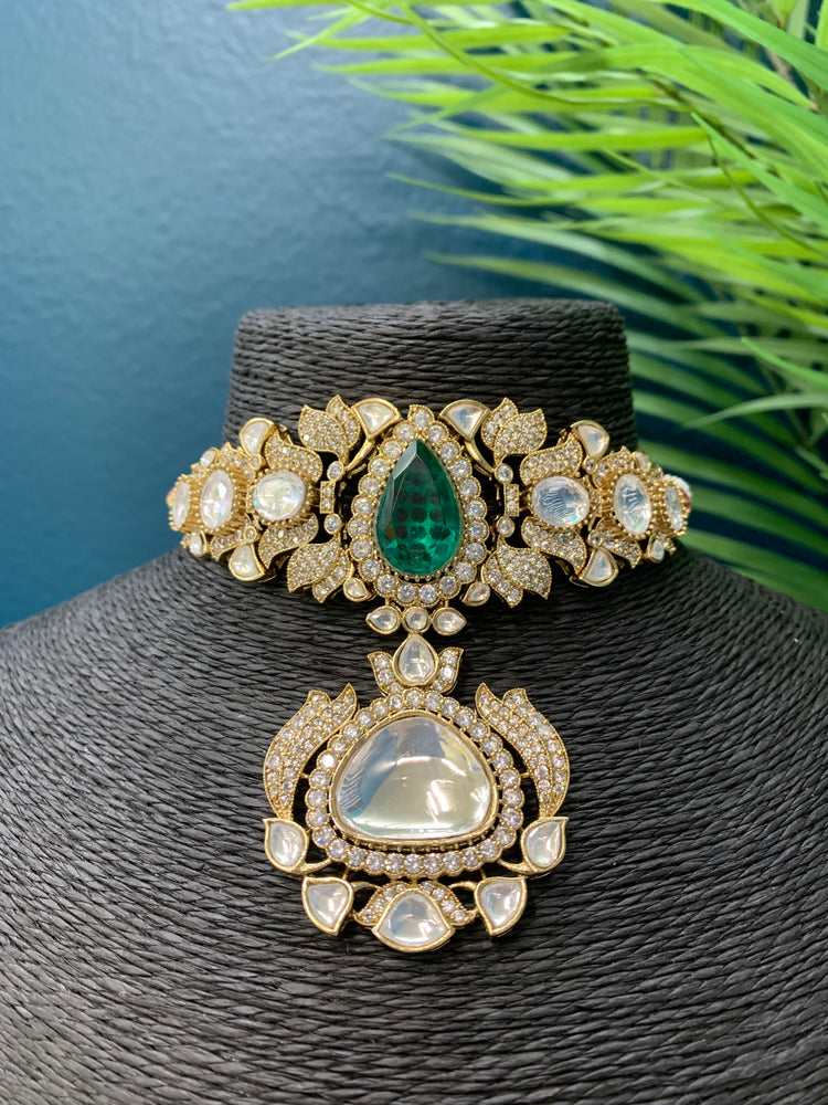 Sabyasachi Kolkata inspired moissanite kundan necklace choker  set