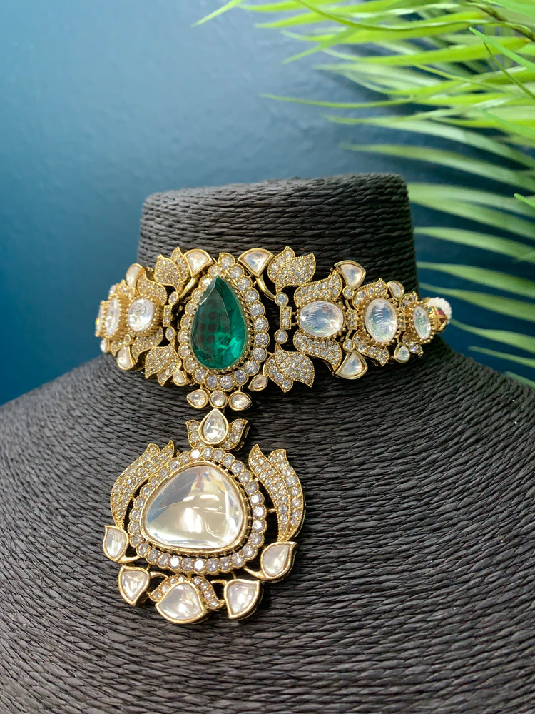 Sabyasachi Kolkata inspired moissanite kundan necklace choker  set