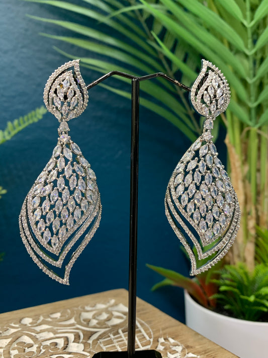 American diamond silver  earring