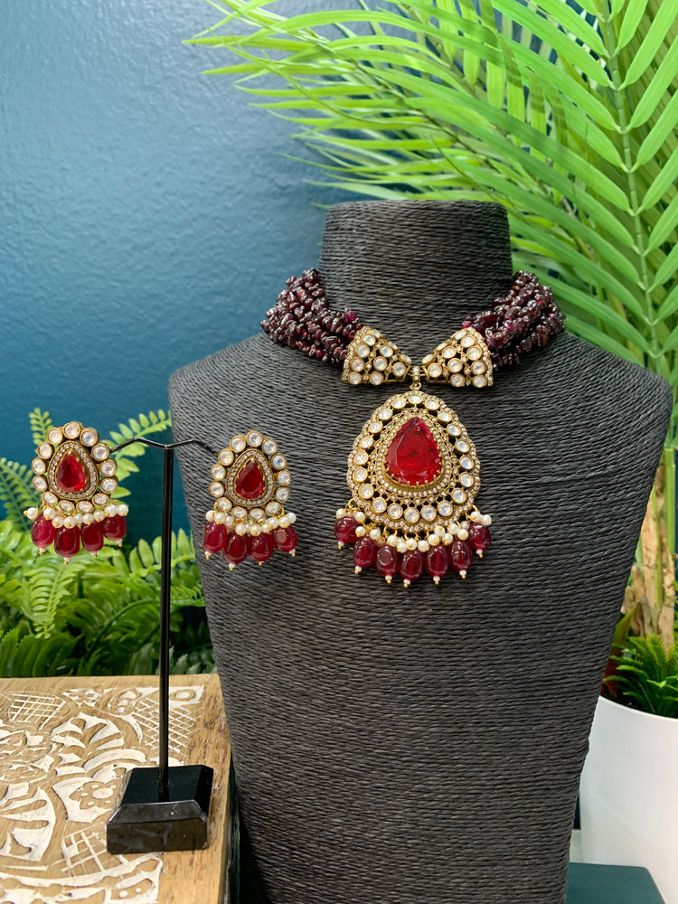 Sabyasachi Kolkata inspired moissanite kundan necklace choker  set Pam