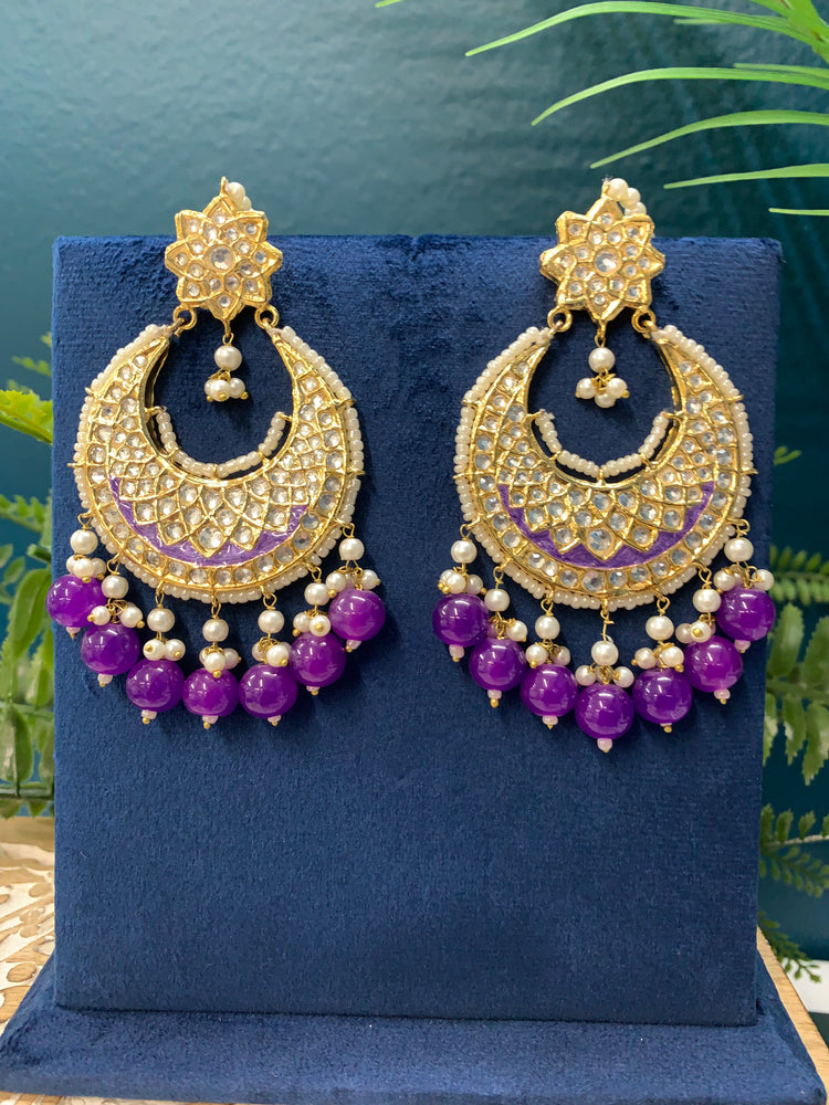 Pakistani multani /thappa kundan chandbali earring.