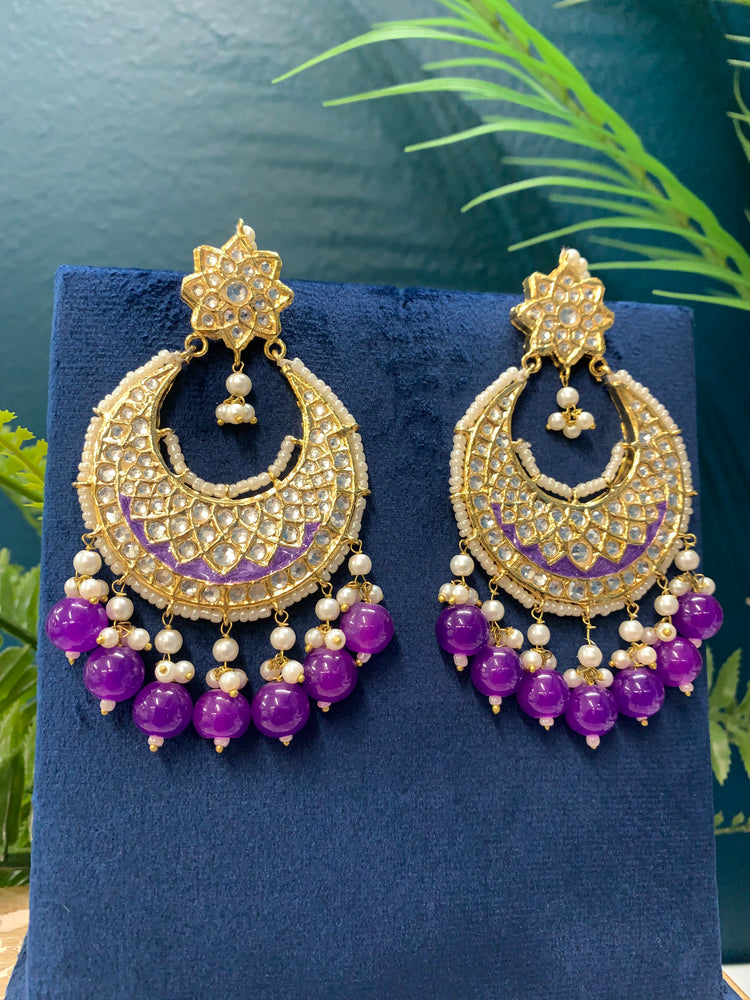 Pakistani multani /thappa kundan chandbali earring.