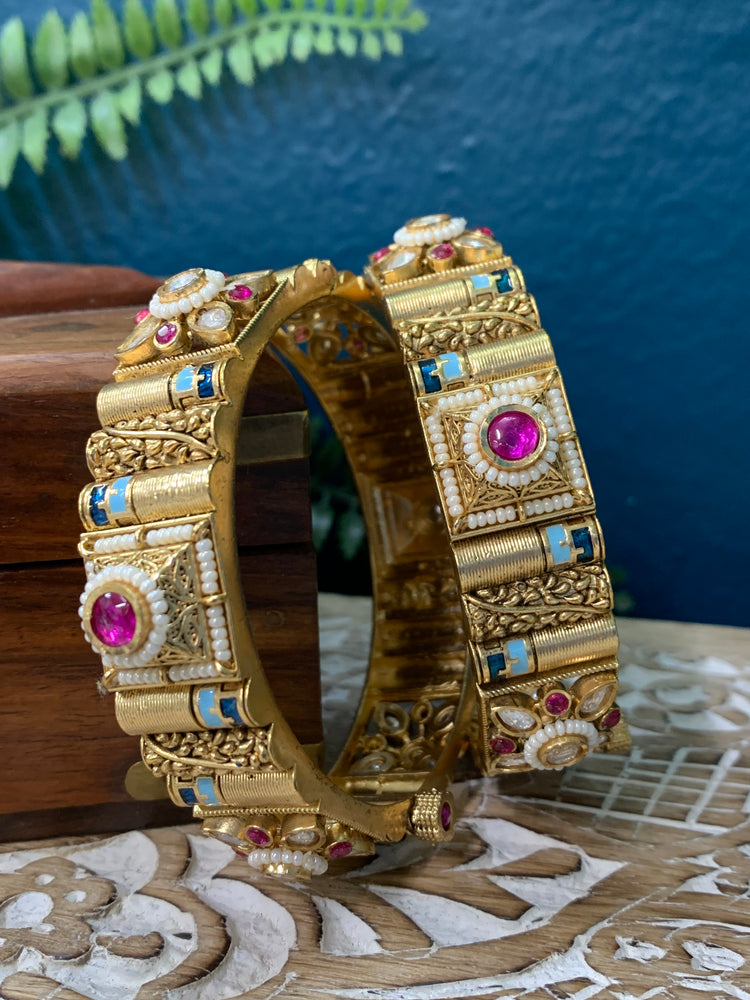 Lahori kundan bangle bracelets