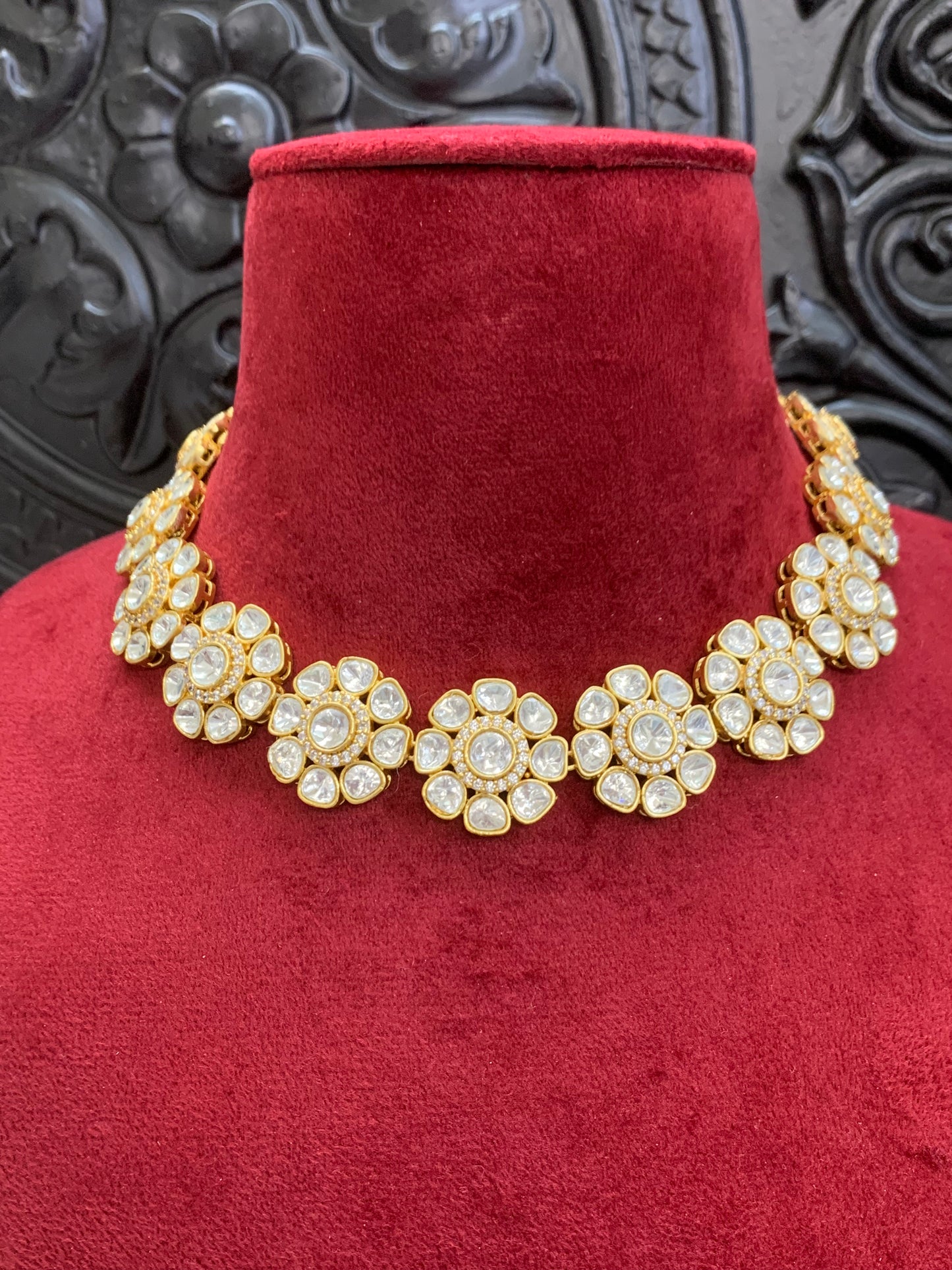 Stacy moissanite kundan choker / necklace