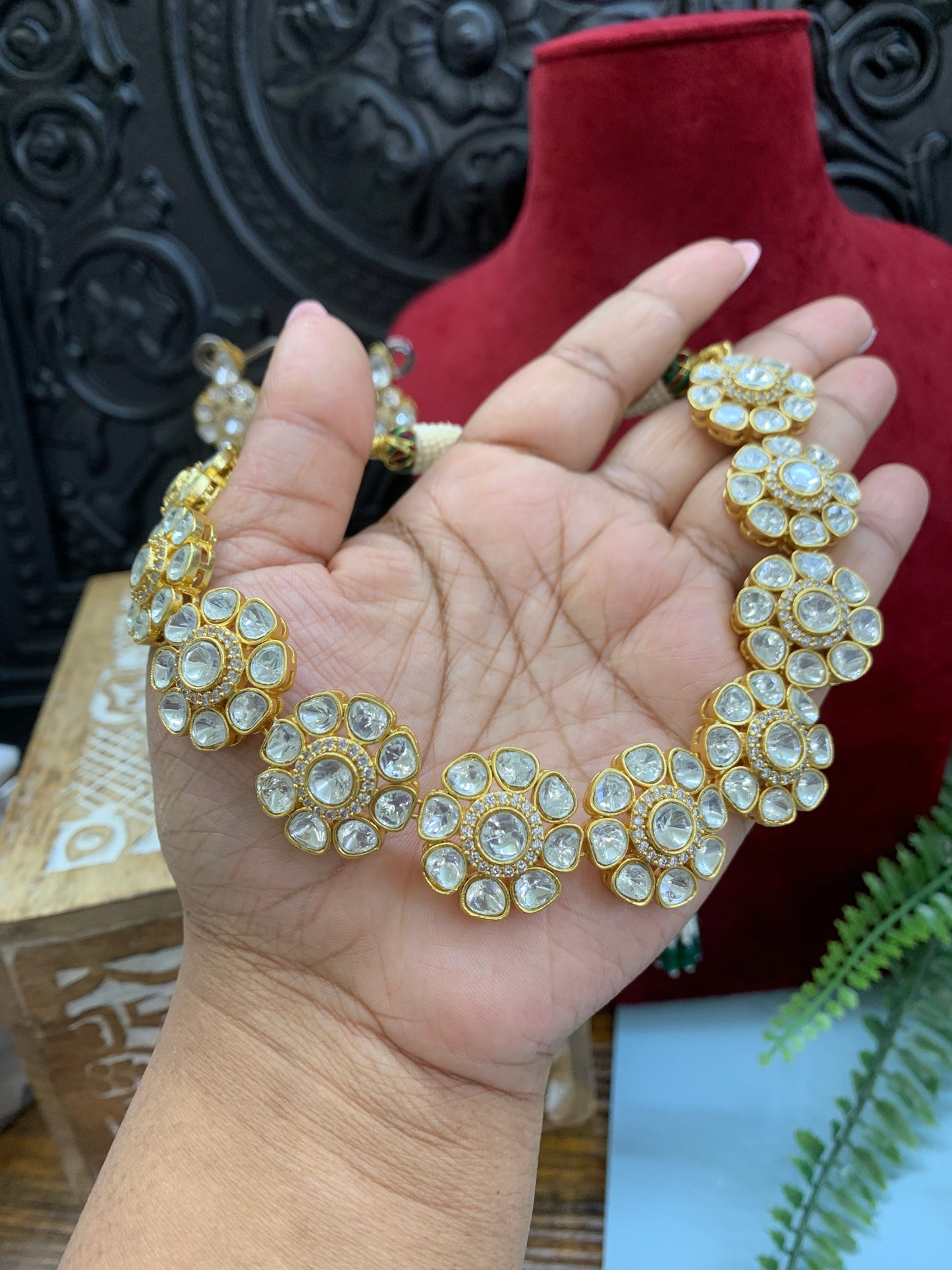 Stacy moissanite kundan choker / necklace