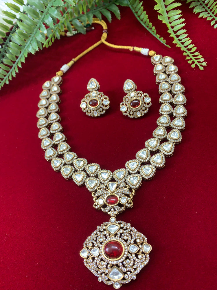 Sabyasachi Kolkata inspired moissanite kundan necklace set