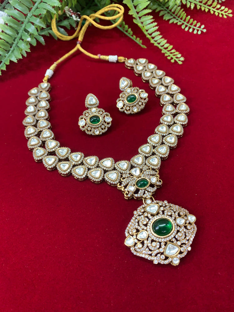 Sabyasachi Kolkata inspired moissanite kundan necklace set