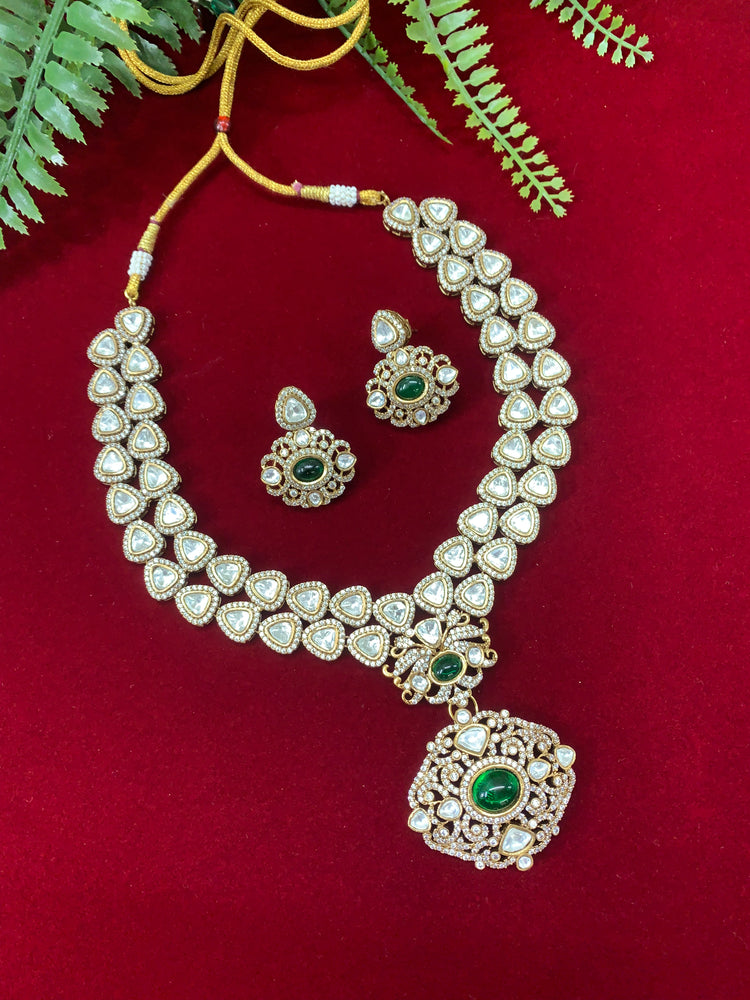 Sabyasachi Kolkata inspired moissanite kundan necklace set