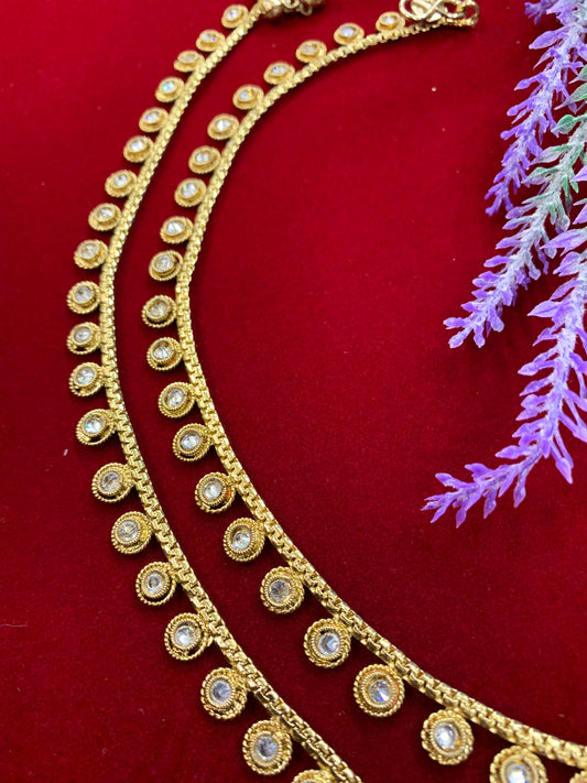 Antique Monalisa Polki payal/anklet