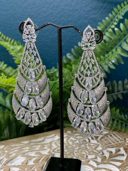 American Diamond jhumki / Cz jhumka / glass jhumki