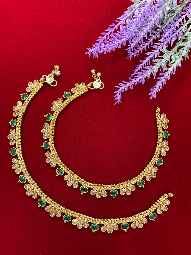 Antique Monalisa Polki payal/anklet