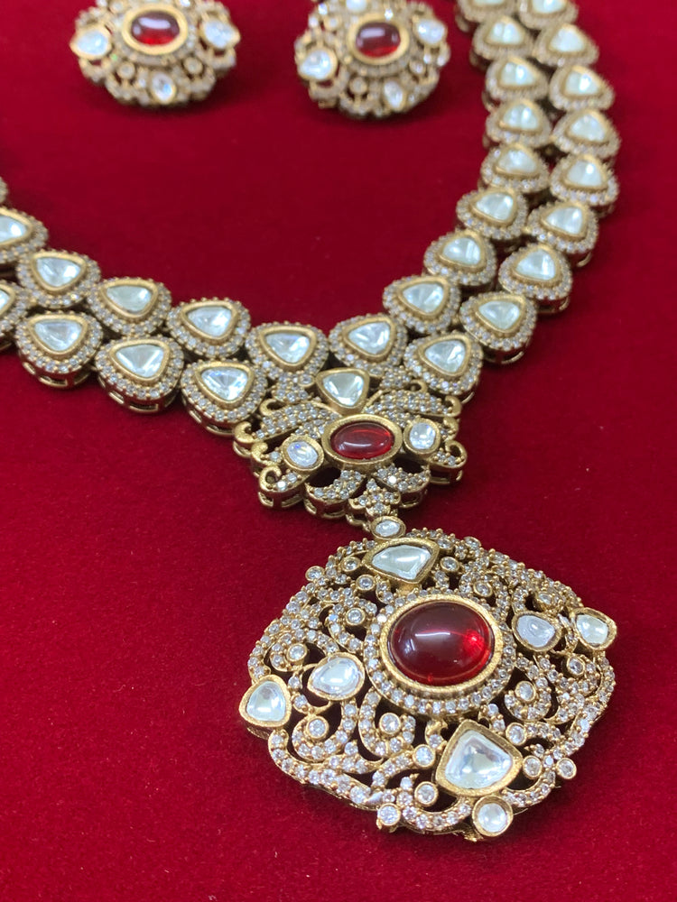 Sabyasachi Kolkata inspired moissanite kundan necklace set