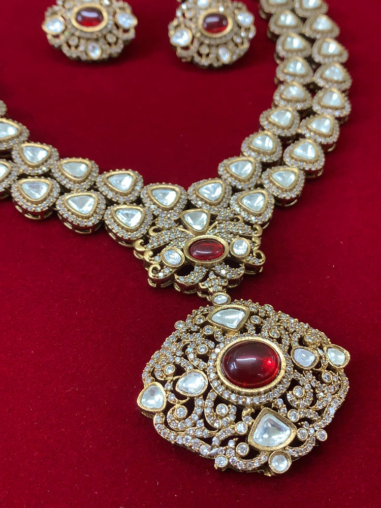 Sabyasachi Kolkata inspired moissanite kundan necklace set