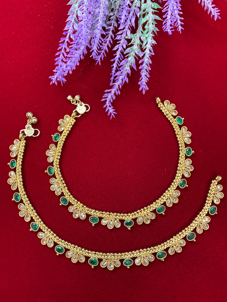 Antique Monalisa Polki payal/anklet