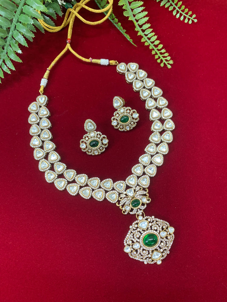 Sabyasachi Kolkata inspired moissanite kundan necklace set