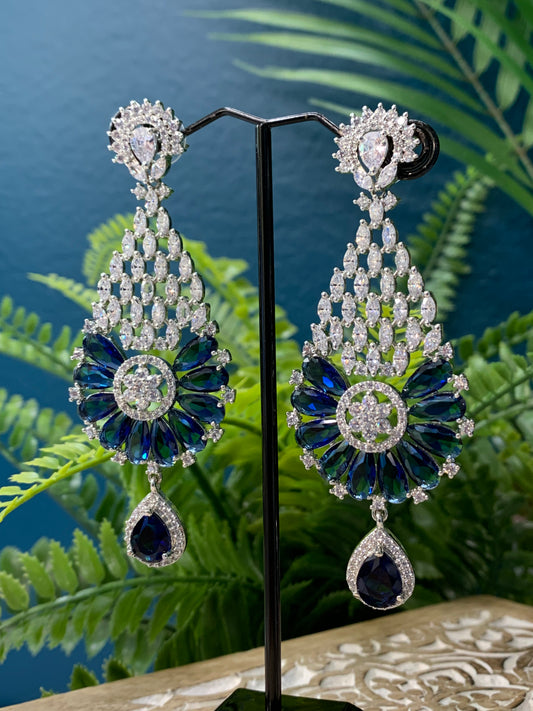 American diamond / AD /CZ earring platinum plating