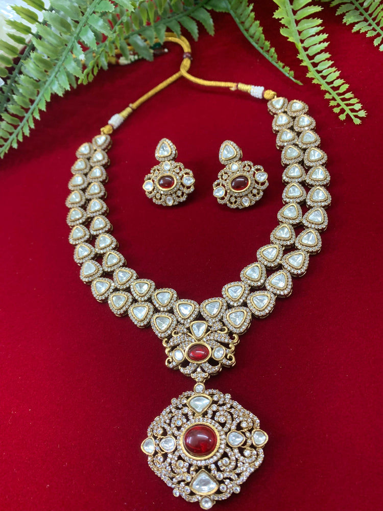 Sabyasachi Kolkata inspired moissanite kundan necklace set