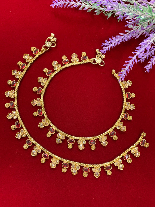 Antique Monalisa Polki payal/anklet