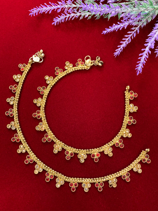 Antique Monalisa Polki payal/anklet