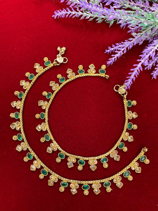 Antique Monalisa Polki payal/anklet