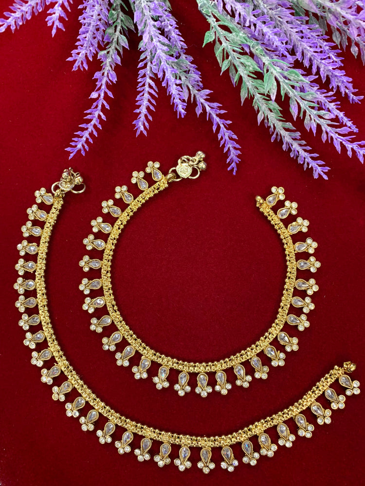 Antique Monalisa Polki Payal/ anklet