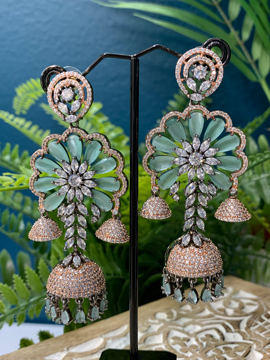 American diamond / AD /CZ earring crystal stone details