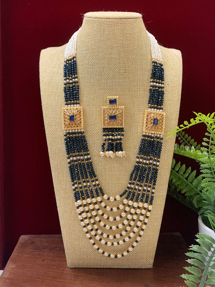 Sophie polki long mala set gold polki and navy blue