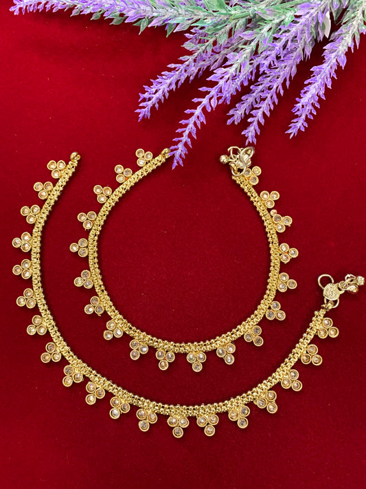 Antique Monalisa Polki payal/anklet