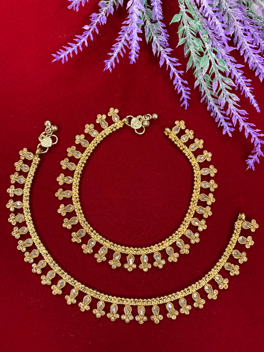 Antique Monalisa Polki payal/anklet