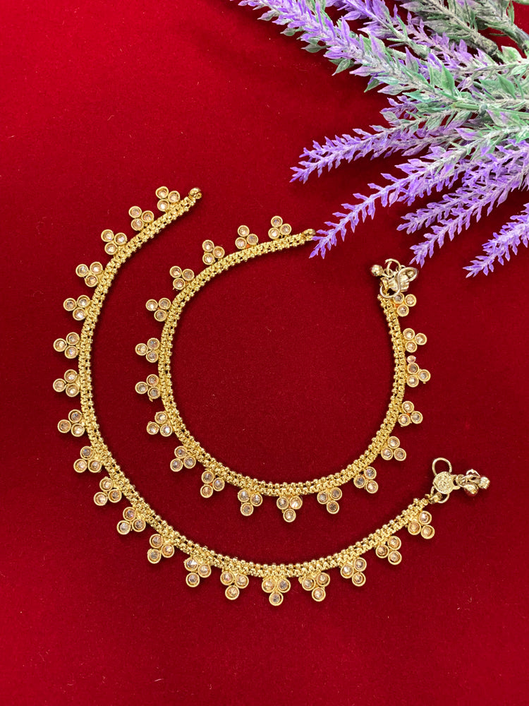 Antique Monalisa Polki payal/anklet