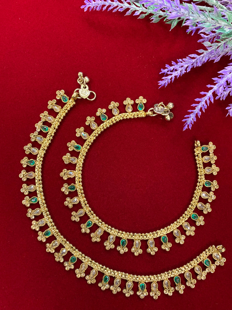 Antique Monalisa Polki payal/anklet