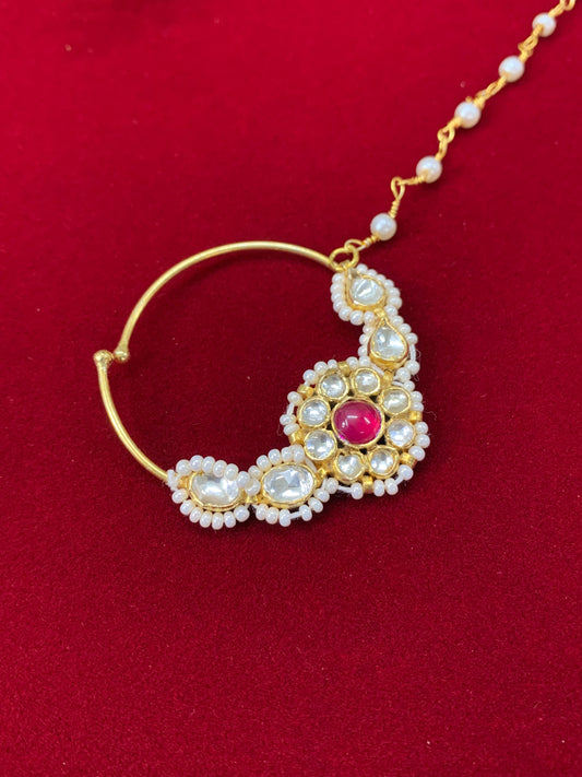 Pachi kundan nath/nose ring