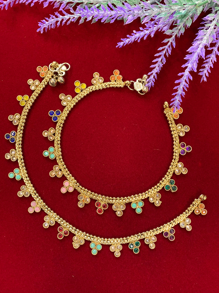 Antique Monalisa Polki payal/anklet