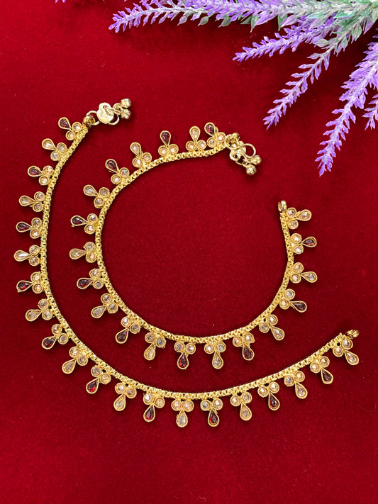 Antique Monalisa Polki payal/anklet