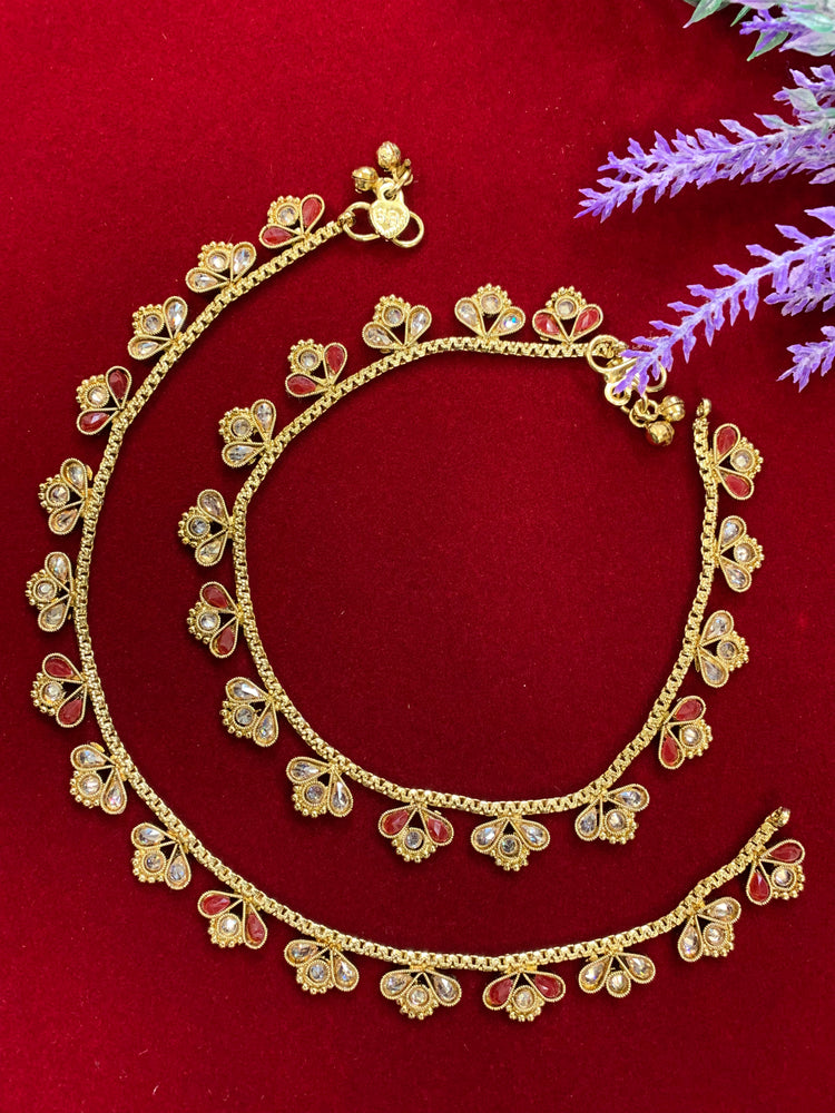 Antique Monalisa Polki payal/anklet