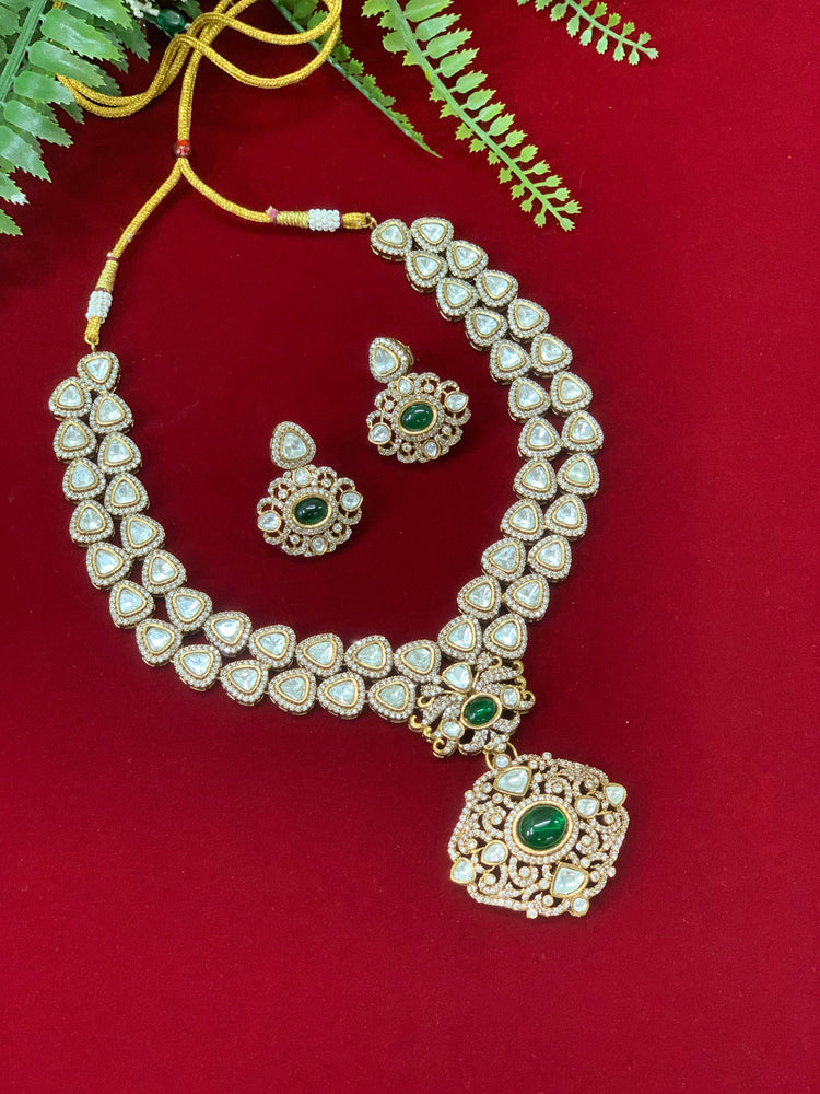 Sabyasachi Kolkata inspired moissanite kundan necklace set