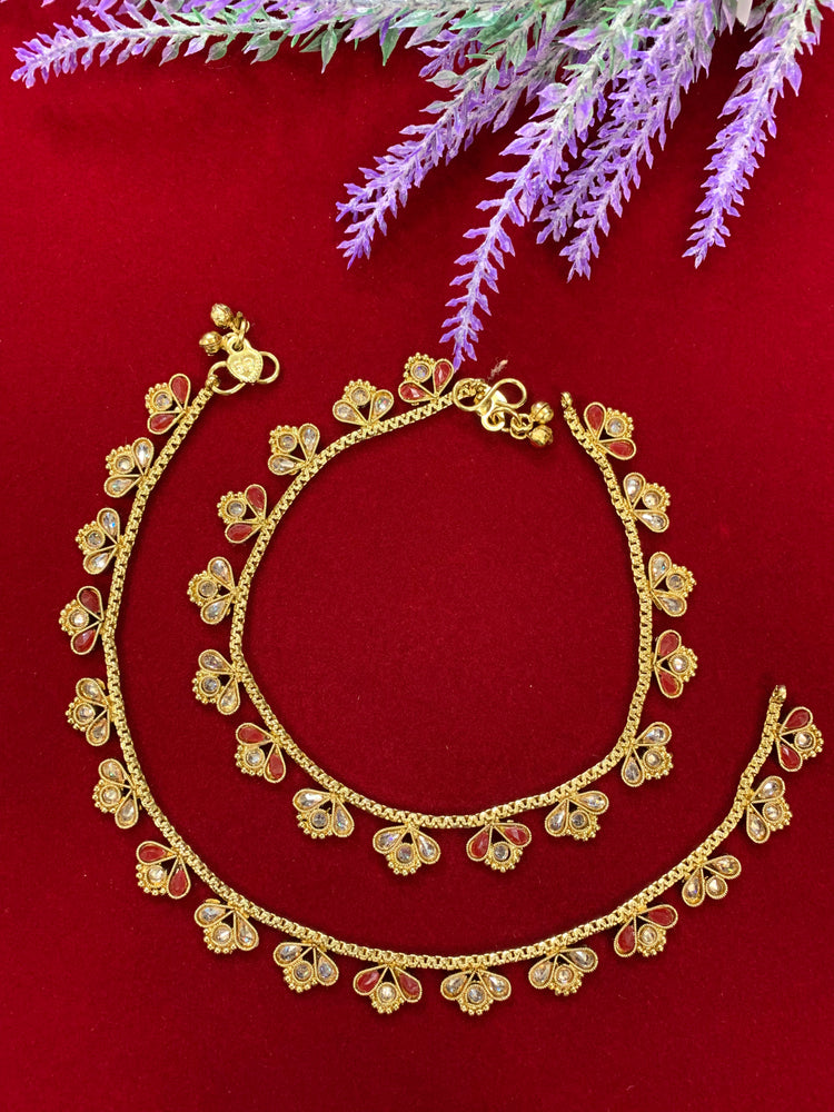 Antique Monalisa Polki payal/anklet