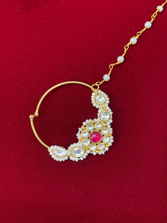 Pachi kundan nath/nose ring