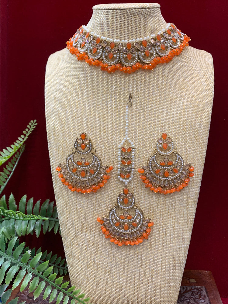 Azu polki necklace in orange