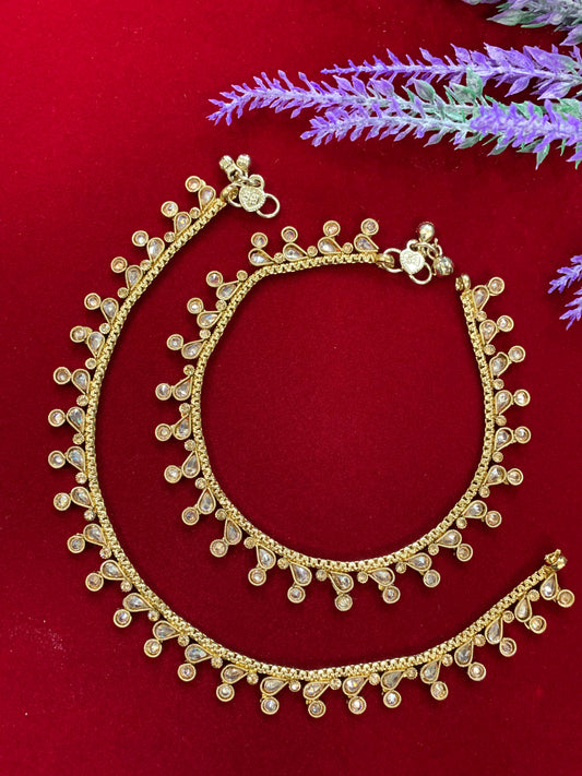 Antique Monalisa Polki payal/anklet