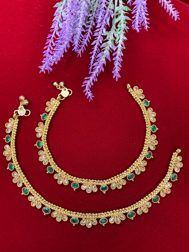 Antique Monalisa Polki payal/anklet