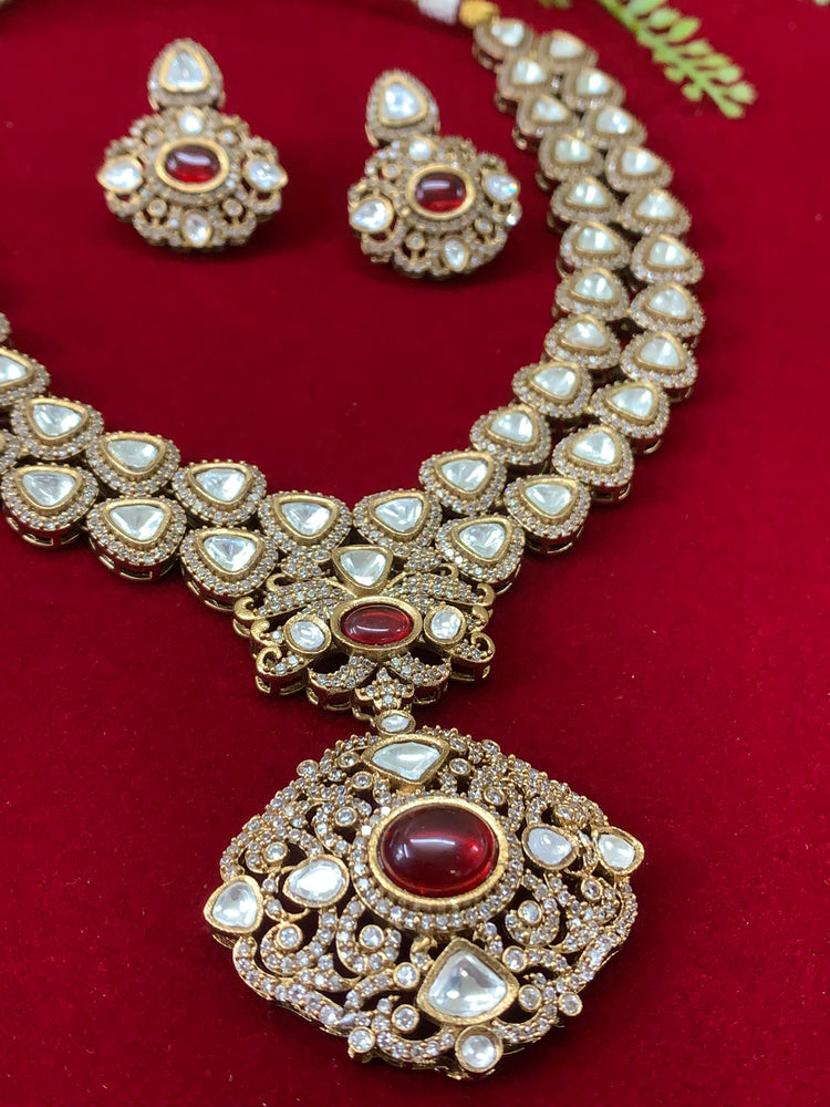 Sabyasachi Kolkata inspired moissanite kundan necklace set