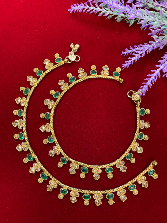 Antique Monalisa Polki payal/anklet