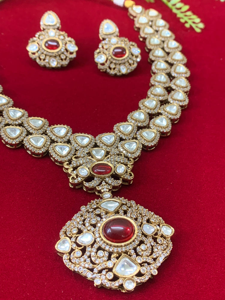 Sabyasachi Kolkata inspired moissanite kundan necklace set