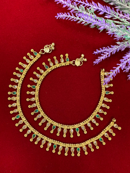 Antique Monalisa Polki payal/anklet