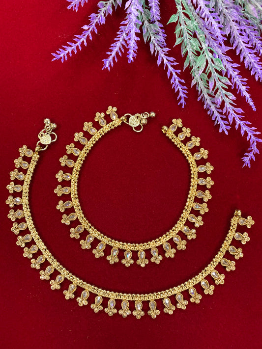 Antique Monalisa Polki payal/anklet